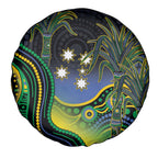 Australian South Sea Islander National Recognition Day Spare Tire Cover Southern Cross Aboriginal Dot Art Sugarcane