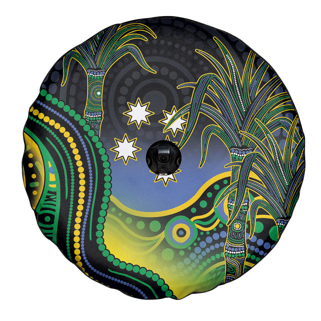Australian South Sea Islander National Recognition Day Spare Tire Cover Southern Cross Aboriginal Dot Art Sugarcane