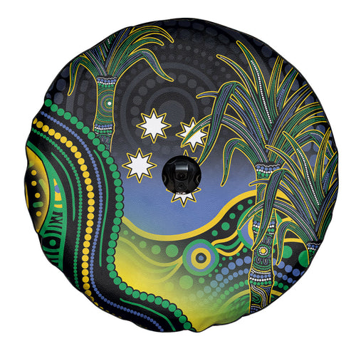 Australian South Sea Islanders National Recognition Day Spare Tire Cover Southern Cross Aboriginal Dot Art Sugarcane