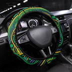Australian South Sea Islander National Recognition Day Steering Wheel Cover Southern Cross Aboriginal Dot Art Sugarcane