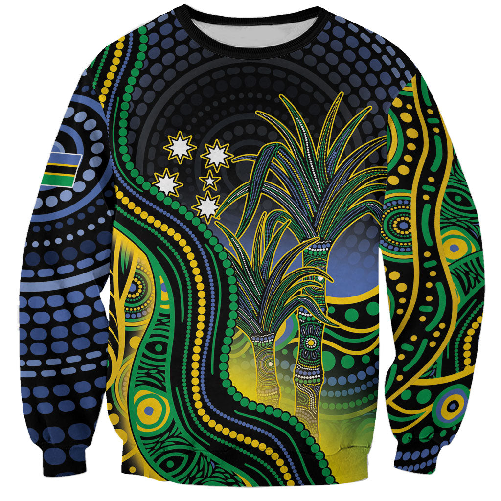 Australian South Sea Islander National Recognition Day Sweatshirt Southern Cross Aboriginal Dot Art Sugarcane