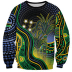 Australian South Sea Islander National Recognition Day Sweatshirt Southern Cross Aboriginal Dot Art Sugarcane