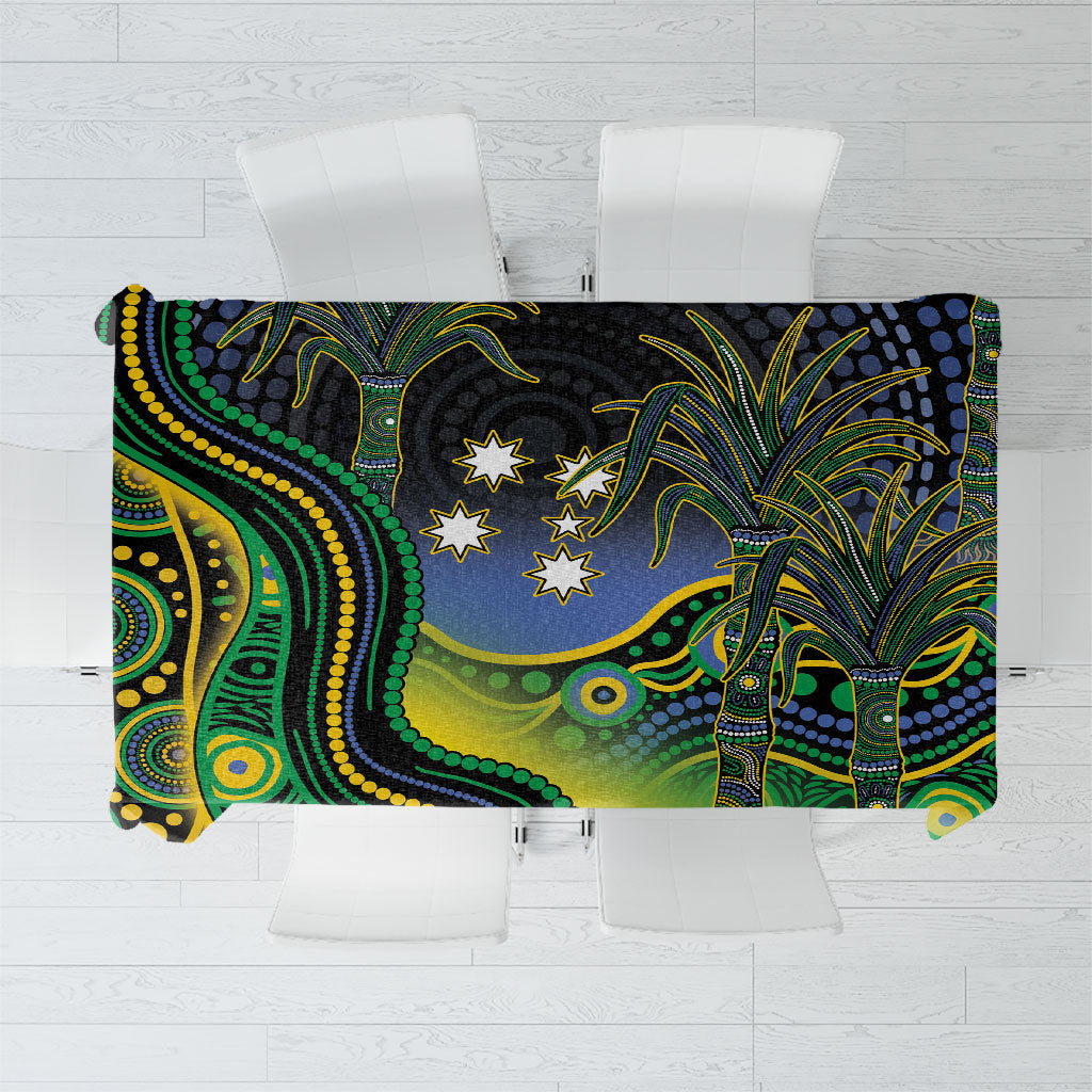 Australian South Sea Islanders National Recognition Day Tablecloth Southern Cross Aboriginal Dot Art Sugarcane