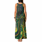 Australian South Sea Islander National Recognition Day Tank Maxi Dress Southern Cross Aboriginal Dot Art Sugarcane