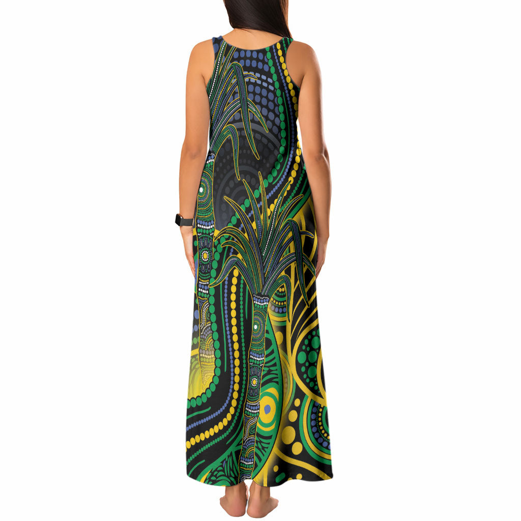 Australian South Sea Islander National Recognition Day Tank Maxi Dress Southern Cross Aboriginal Dot Art Sugarcane