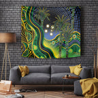 Australian South Sea Islander National Recognition Day Tapestry Southern Cross Aboriginal Dot Art Sugarcane
