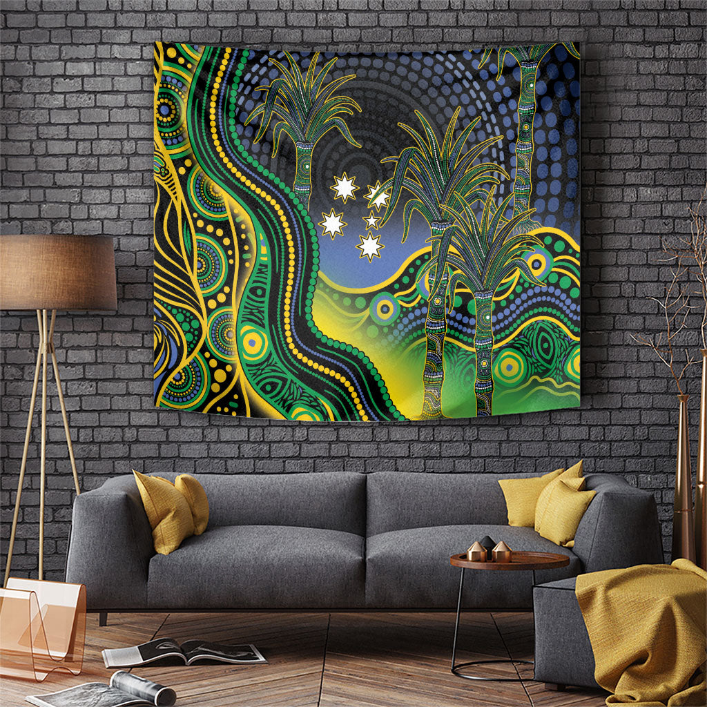 Australian South Sea Islander National Recognition Day Tapestry Southern Cross Aboriginal Dot Art Sugarcane