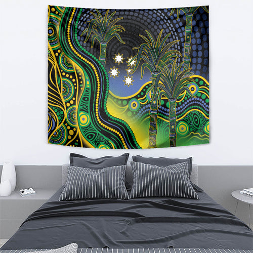 Australian South Sea Islanders National Recognition Day Tapestry Southern Cross Aboriginal Dot Art Sugarcane