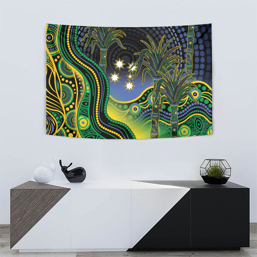 Australian South Sea Islander National Recognition Day Tapestry Southern Cross Aboriginal Dot Art Sugarcane