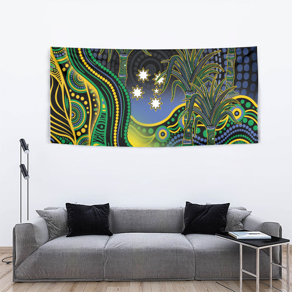 Australian South Sea Islander National Recognition Day Tapestry Southern Cross Aboriginal Dot Art Sugarcane