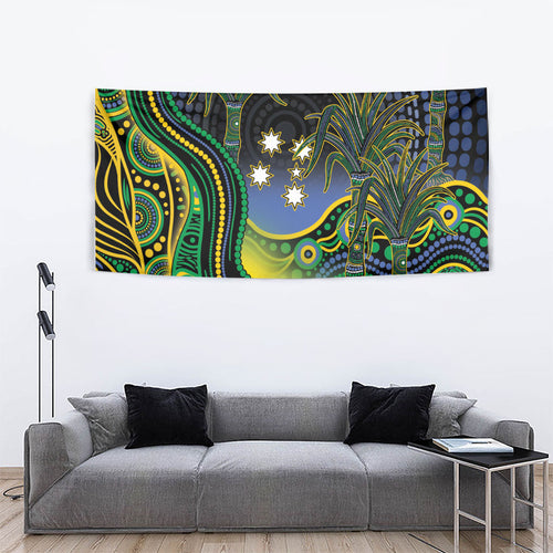 Australian South Sea Islanders National Recognition Day Tapestry Southern Cross Aboriginal Dot Art Sugarcane