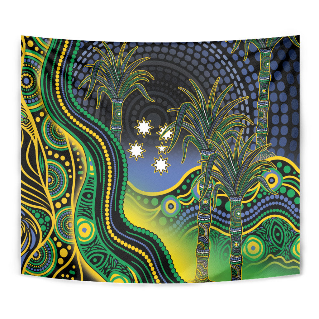 Australian South Sea Islander National Recognition Day Tapestry Southern Cross Aboriginal Dot Art Sugarcane