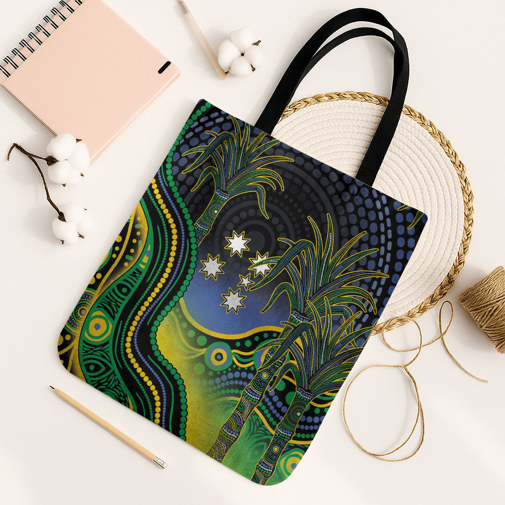 Australian South Sea Islanders National Recognition Day Tote Bag Southern Cross Aboriginal Dot Art Sugarcane