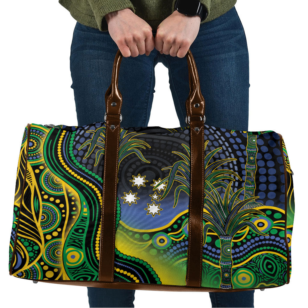 Australian South Sea Islanders National Recognition Day Travel Bag Southern Cross Aboriginal Dot Art Sugarcane