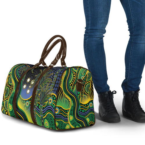 Australian South Sea Islanders National Recognition Day Travel Bag Southern Cross Aboriginal Dot Art Sugarcane