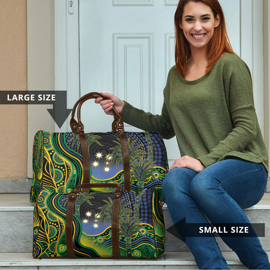 Australian South Sea Islanders National Recognition Day Travel Bag Southern Cross Aboriginal Dot Art Sugarcane