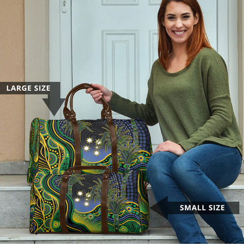 Australian South Sea Islanders National Recognition Day Travel Bag Southern Cross Aboriginal Dot Art Sugarcane