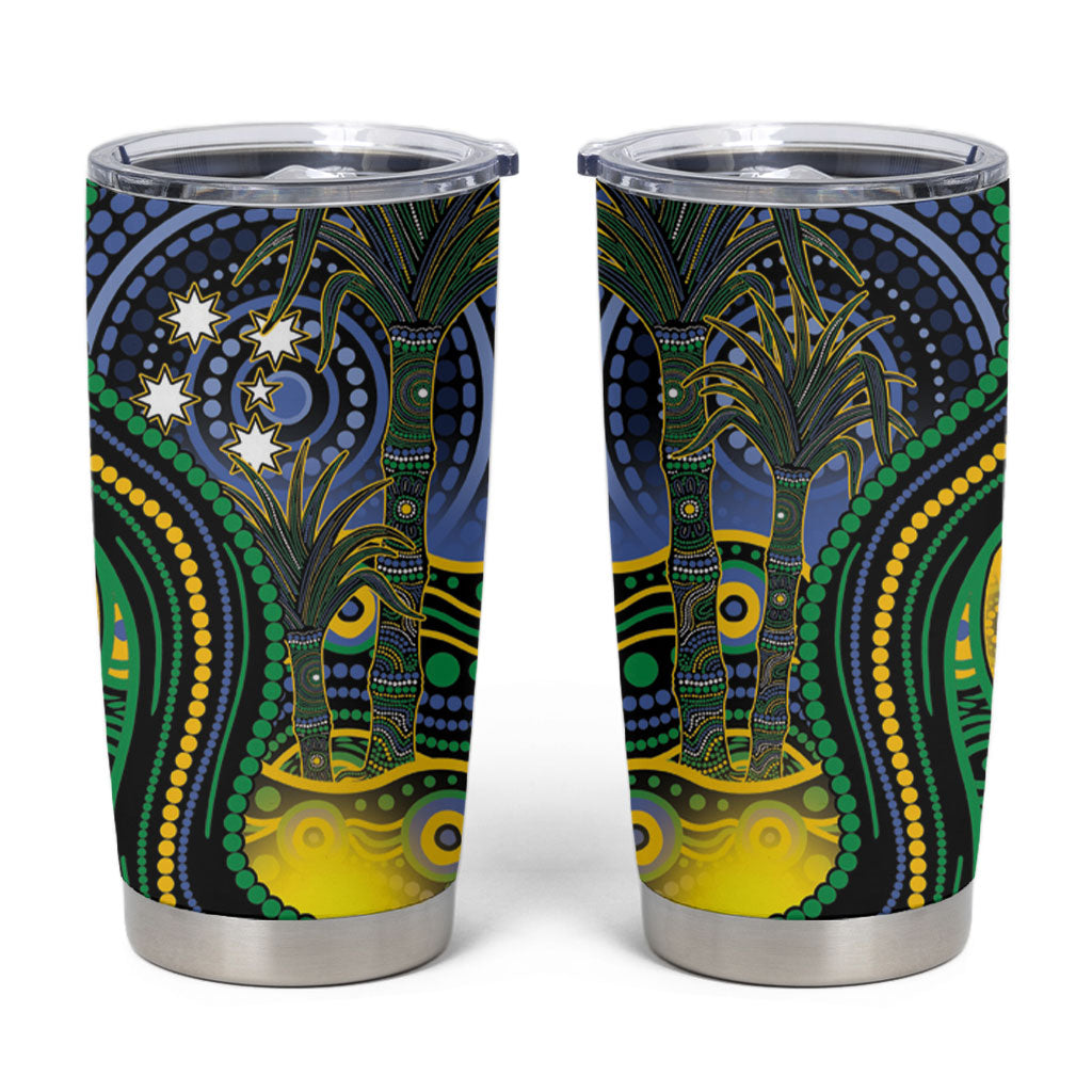 Australian South Sea Islanders National Recognition Day Tumbler Cup Southern Cross Aboriginal Dot Art Sugarcane