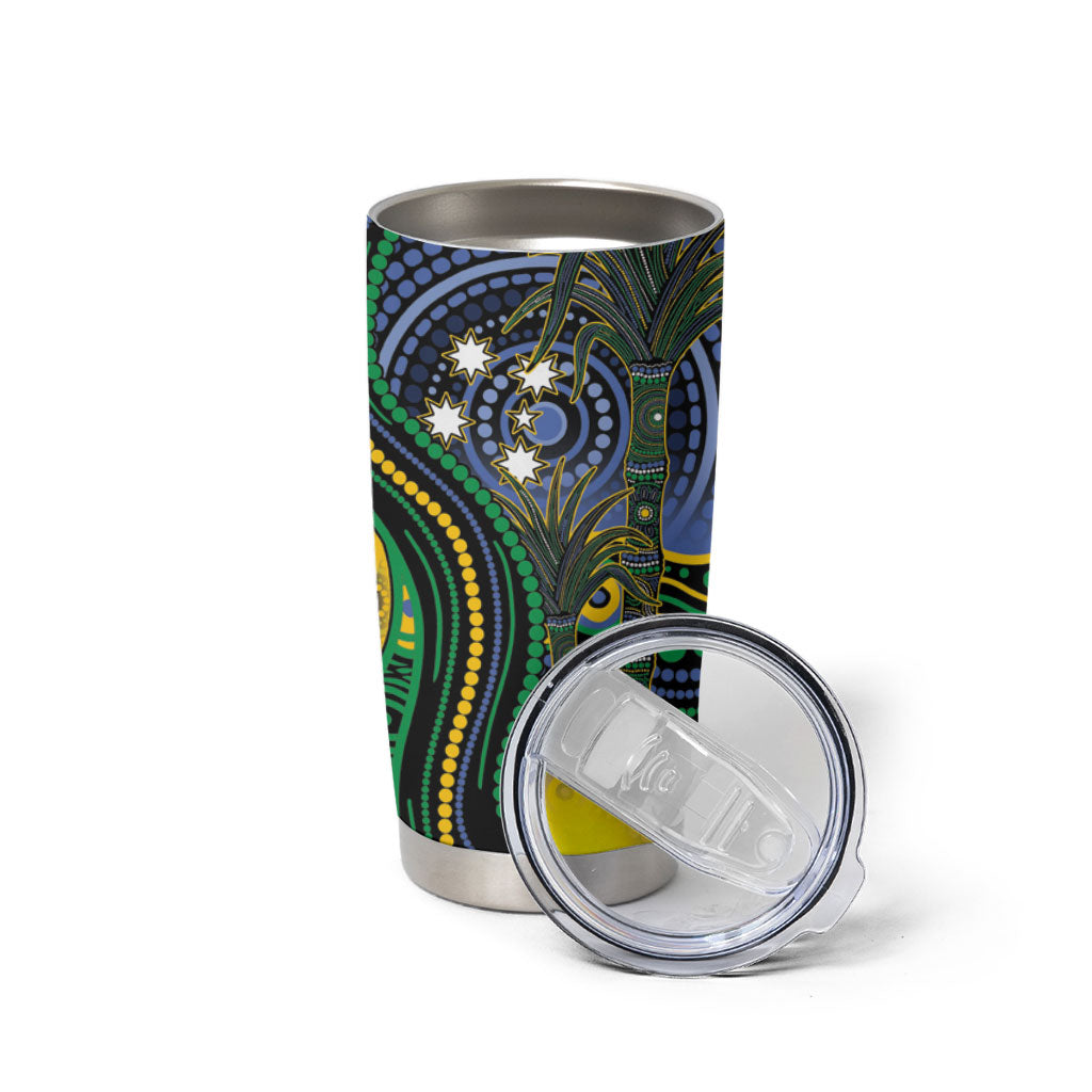Australian South Sea Islanders National Recognition Day Tumbler Cup Southern Cross Aboriginal Dot Art Sugarcane