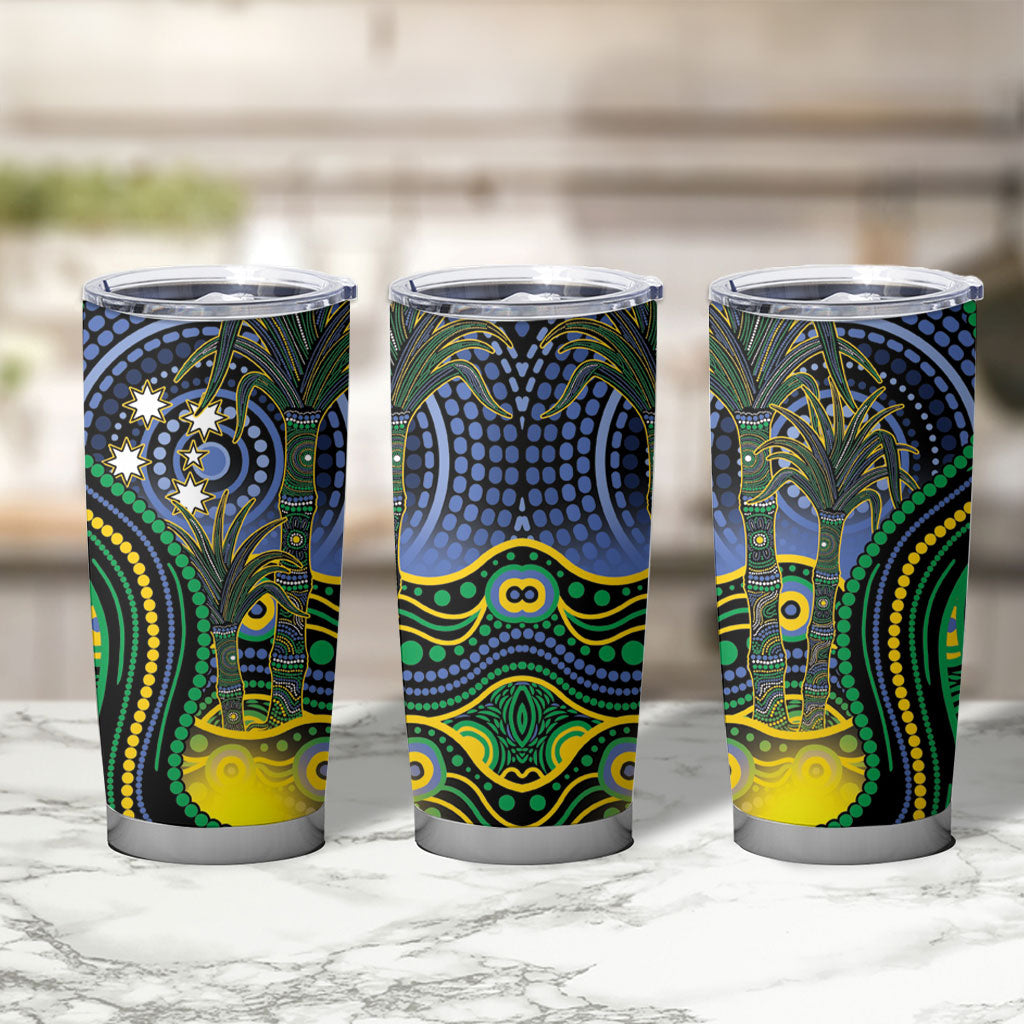 Australian South Sea Islanders National Recognition Day Tumbler Cup Southern Cross Aboriginal Dot Art Sugarcane