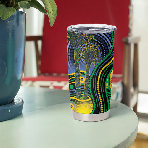 Australian South Sea Islanders National Recognition Day Tumbler Cup Southern Cross Aboriginal Dot Art Sugarcane