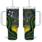 Australian South Sea Islander National Recognition Day Tumbler With Handle Southern Cross Aboriginal Dot Art Sugarcane