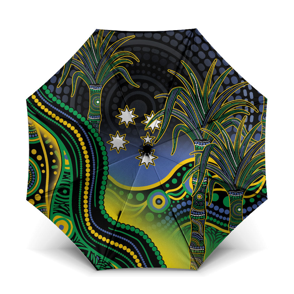 Australian South Sea Islanders National Recognition Day Umbrella Southern Cross Aboriginal Dot Art Sugarcane
