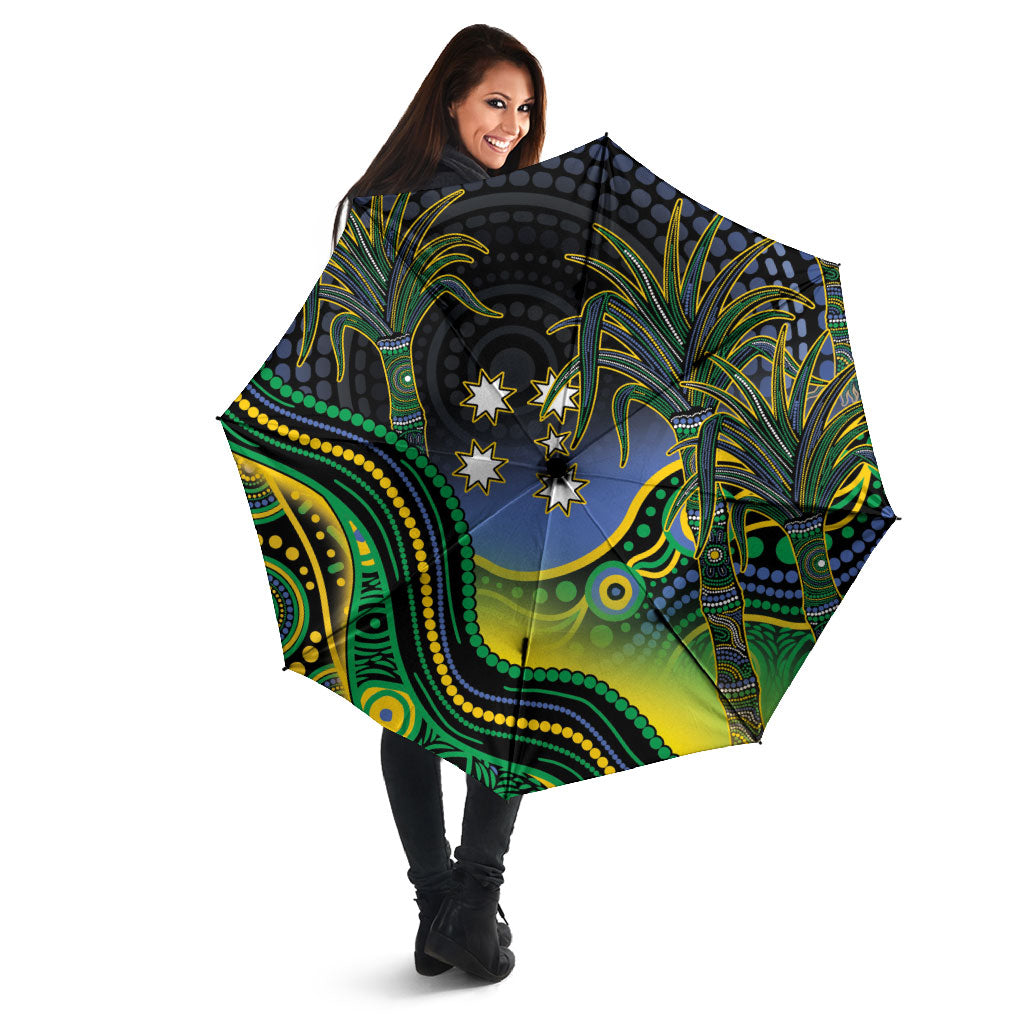 Australian South Sea Islanders National Recognition Day Umbrella Southern Cross Aboriginal Dot Art Sugarcane