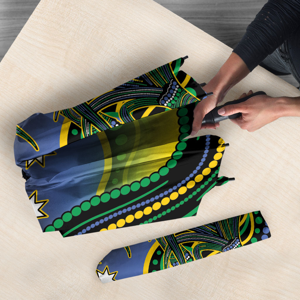 Australian South Sea Islanders National Recognition Day Umbrella Southern Cross Aboriginal Dot Art Sugarcane