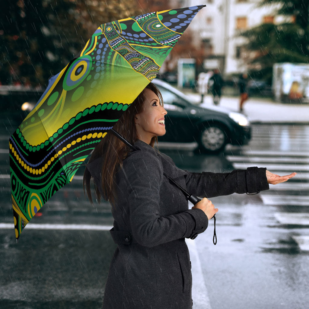 Australian South Sea Islanders National Recognition Day Umbrella Southern Cross Aboriginal Dot Art Sugarcane