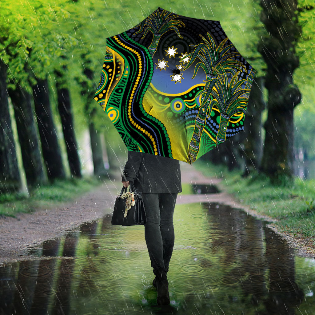 Australian South Sea Islanders National Recognition Day Umbrella Southern Cross Aboriginal Dot Art Sugarcane