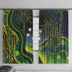 Australian South Sea Islander National Recognition Day Window Curtain Southern Cross Aboriginal Dot Art Sugarcane
