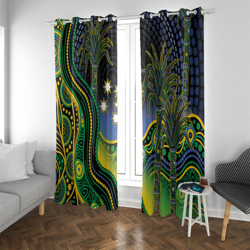 Australian South Sea Islanders National Recognition Day Window Curtain Southern Cross Aboriginal Dot Art Sugarcane