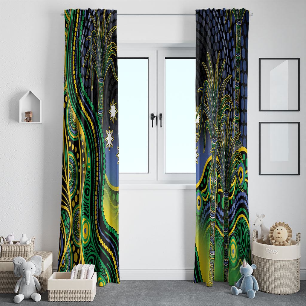 Australian South Sea Islander National Recognition Day Window Curtain Southern Cross Aboriginal Dot Art Sugarcane