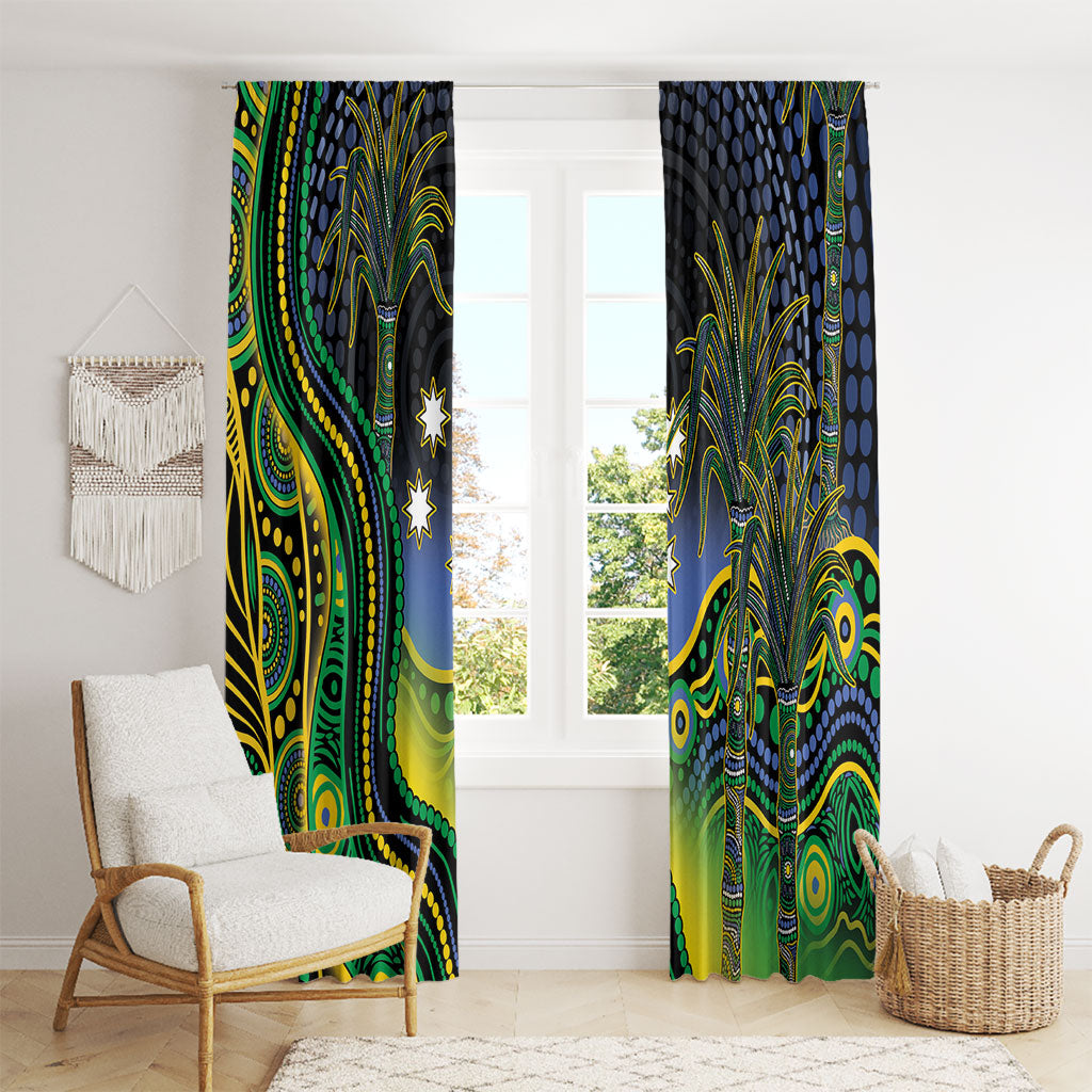 Australian South Sea Islander National Recognition Day Window Curtain Southern Cross Aboriginal Dot Art Sugarcane