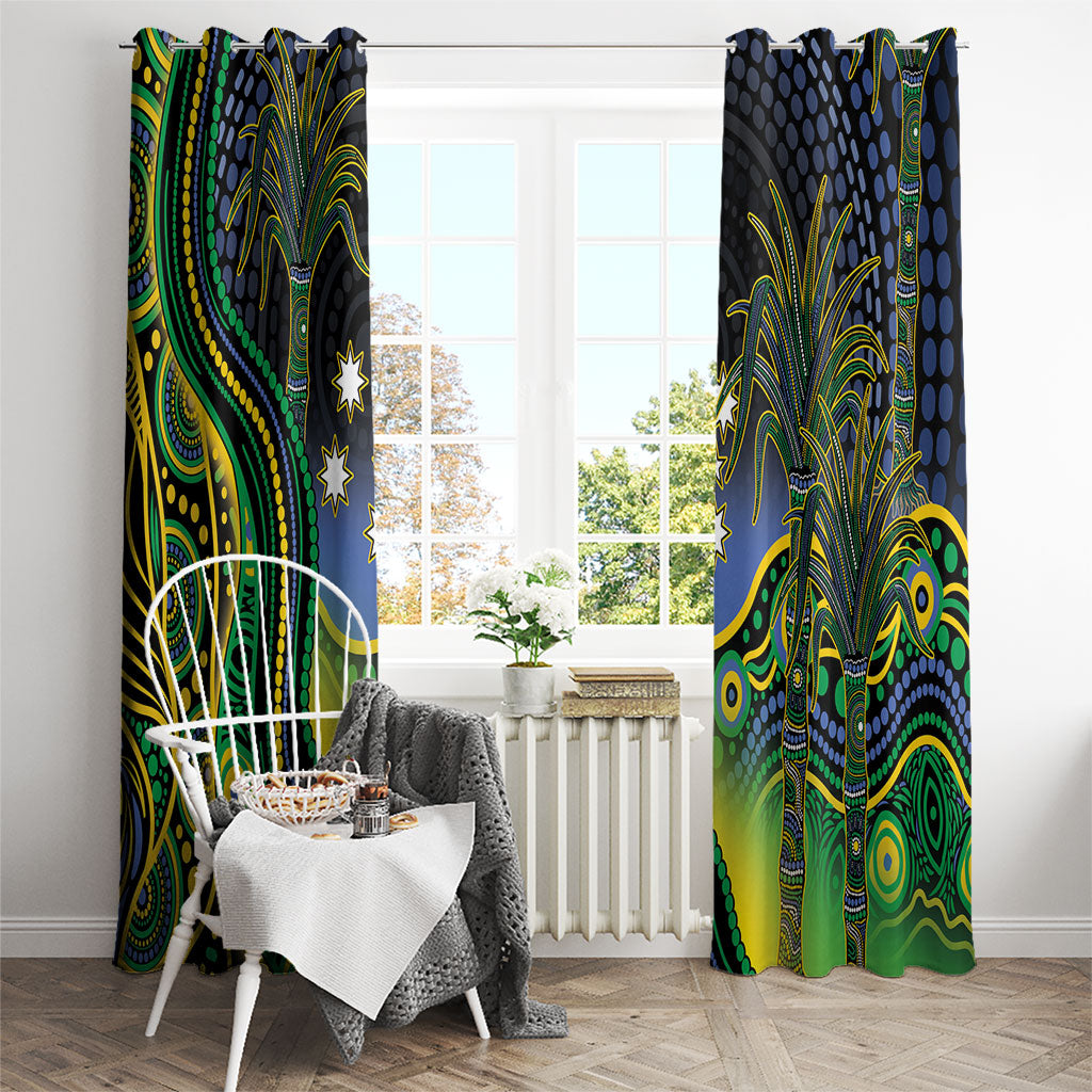 Australian South Sea Islander National Recognition Day Window Curtain Southern Cross Aboriginal Dot Art Sugarcane