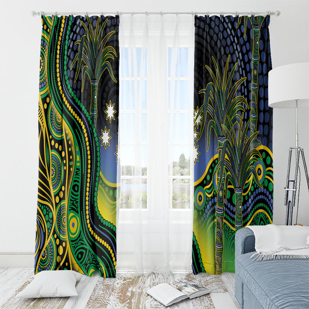 Australian South Sea Islander National Recognition Day Window Curtain Southern Cross Aboriginal Dot Art Sugarcane