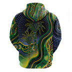 Australian South Sea Islander National Recognition Day Zip Hoodie Southern Cross Aboriginal Dot Art Sugarcane