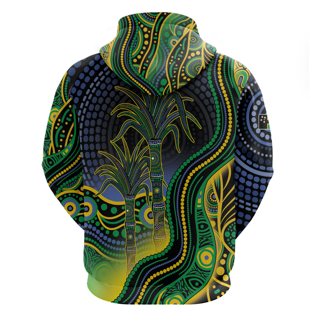 Australian South Sea Islander National Recognition Day Zip Hoodie Southern Cross Aboriginal Dot Art Sugarcane