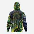 Australian South Sea Islander National Recognition Day Zip Hoodie Southern Cross Aboriginal Dot Art Sugarcane