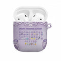 Epilepsy Awareness Alphabet AirPods Case Purple Ribbon Butterfly Cute Style