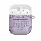 Epilepsy Awareness Alphabet AirPods Case Purple Ribbon Butterfly Cute Style