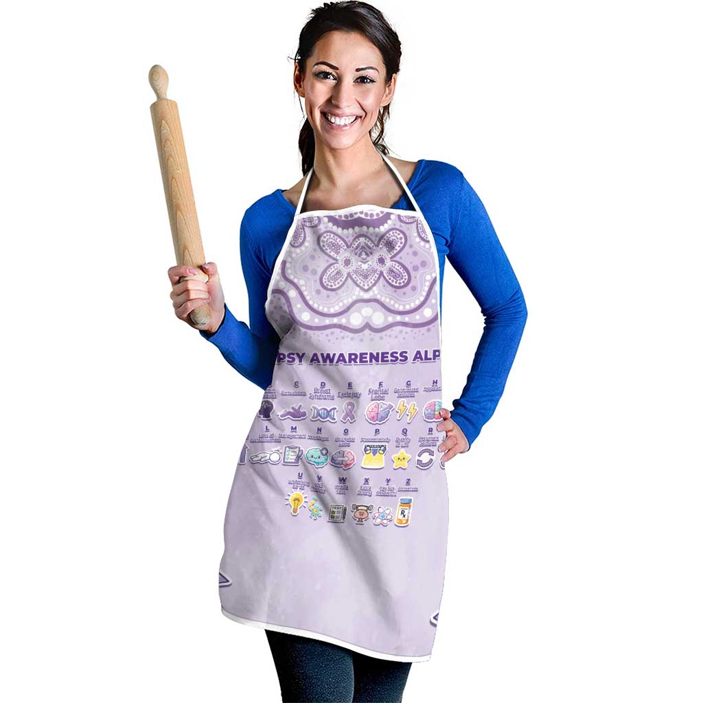 Epilepsy Awareness Alphabet Apron Purple Ribbon Butterfly Cute Style