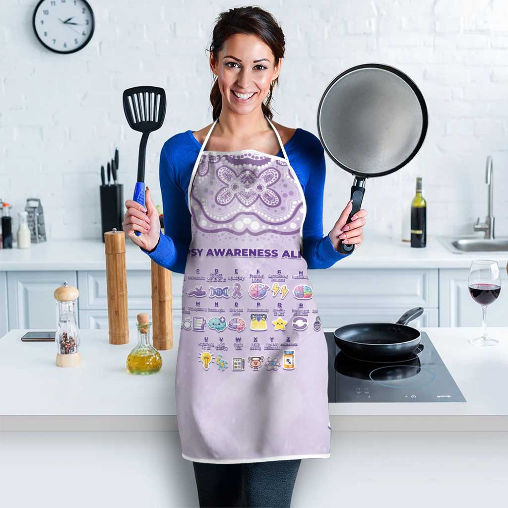 Epilepsy Awareness Alphabet Apron Purple Ribbon Butterfly Cute Style