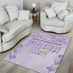 Epilepsy Awareness Alphabet Area Rug Purple Ribbon Butterfly Cute Style