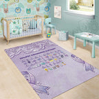 Epilepsy Awareness Alphabet Area Rug Purple Ribbon Butterfly Cute Style