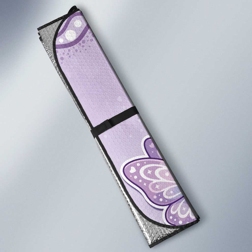 Epilepsy Awareness Alphabet Auto Sun Shade Purple Ribbon Butterfly Cute Style