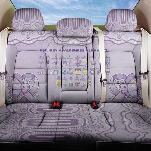 Epilepsy Awareness Alphabet Back Car Seat Cover Purple Ribbon Butterfly Cute Style