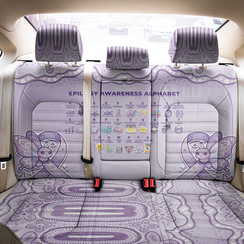 Epilepsy Awareness Alphabet Back Car Seat Cover Purple Ribbon Butterfly Cute Style