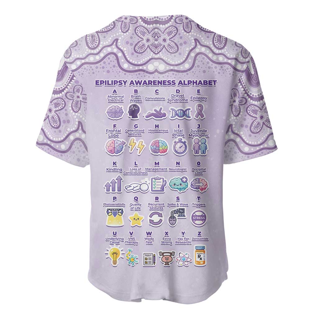 Personalised Epilepsy Awareness Alphabet Baseball Jersey Purple Ribbon Butterfly Cute Style